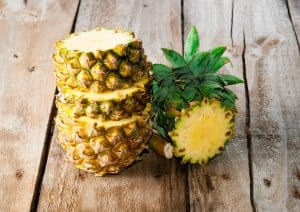 Pineapple on a wooden background