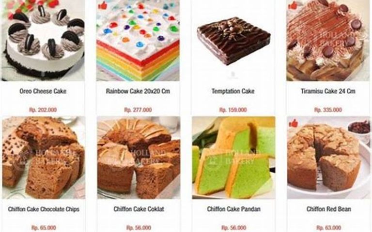 Daftar Menu dan Harga Kue Bolu Holland Bakery