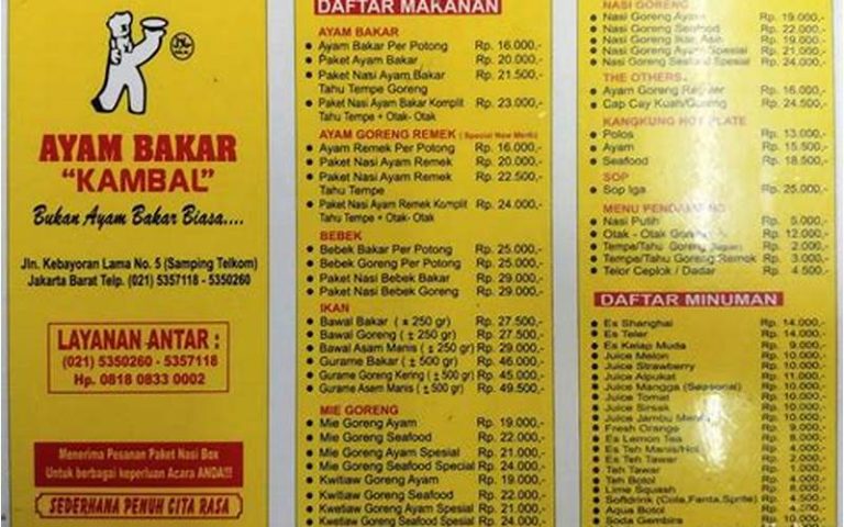 Menu Ayam Bakar Kambal: Nikmatnya Kuliner Nusantara yang Menggoyang Lidah