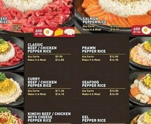 Pepper Lunch Menu