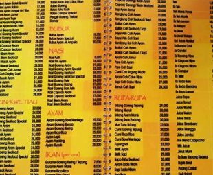 Menu Bakmi Golek Cibubur