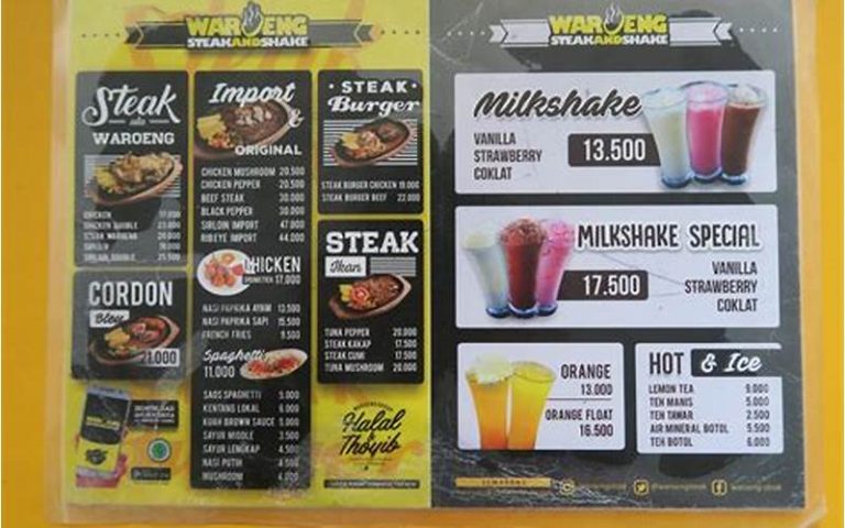Harga Makan di Waroeng Steak – Info Menarik Seputar Harga Menu dan Promo