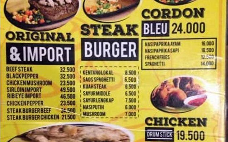 Menu Waroeng Steak Bandung: Nikmatnya Makan Steak di Kota Kembang