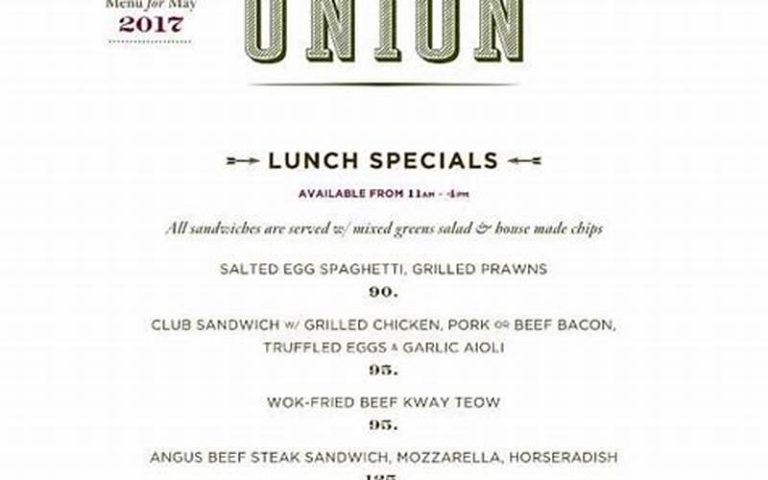 Union Central Park Menu: Menikmati Makanan Lezat di Taman Pusat Union